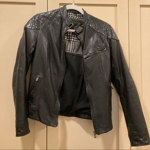 Black Genuine Leather Jacket Size Small